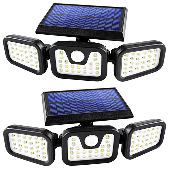 2-Pack Solar Motion Sensor Lights Outdoor, IP65 Waterproof, 550LM LED Wall Mount Security Lights, 3 Modes with 180° Detection, Rechargeable Battery for Patio, Garden, Pathway, Yard