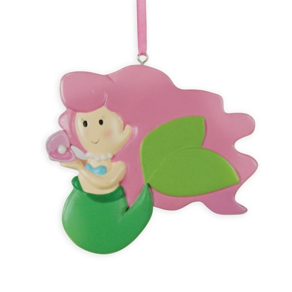 Mermaid Christmas Round Disc Ornament