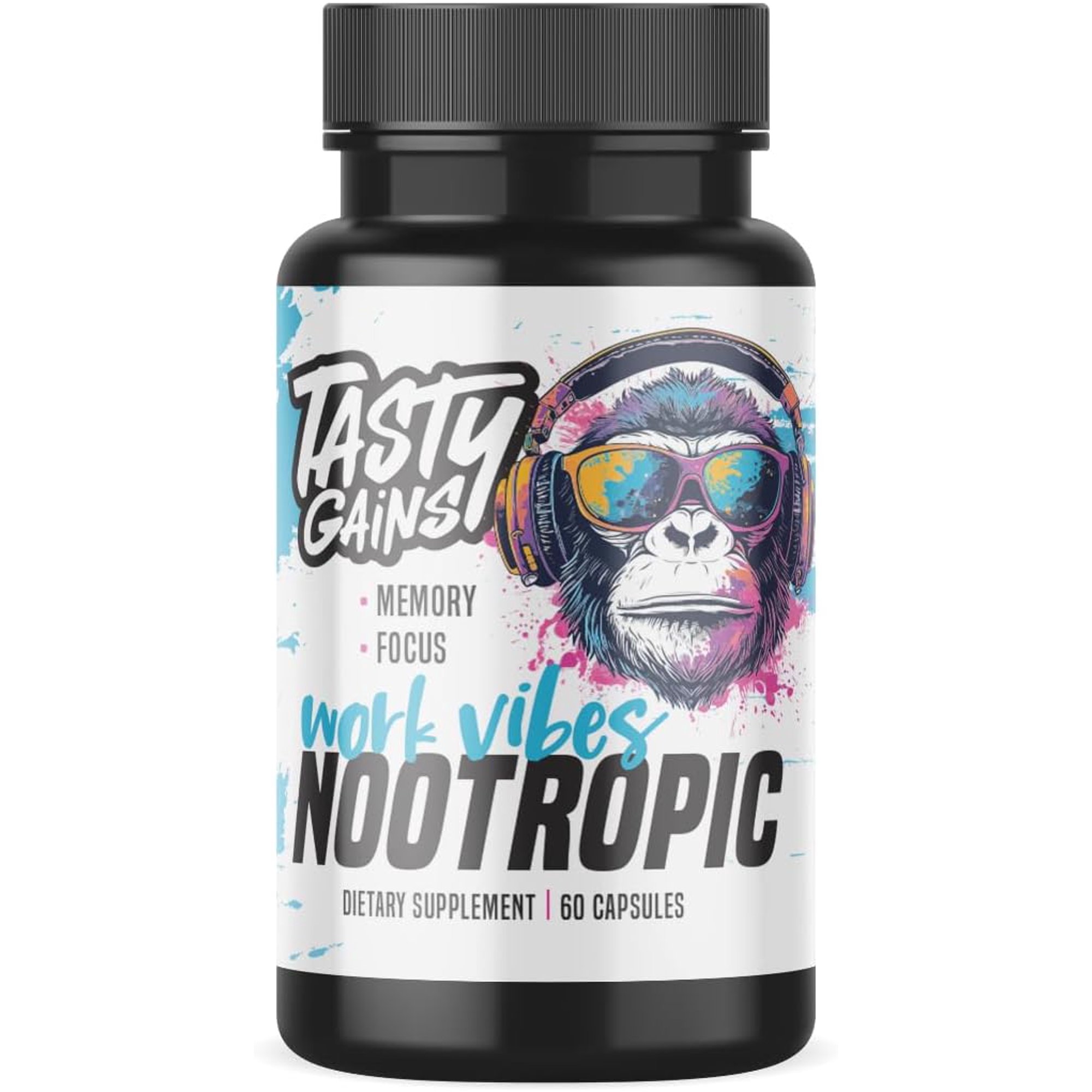 Nootropic Brain Supplement for Memory and Focus - Vitamin for Mental Health & Brain Health with L-Theanine, Rhodiola Rosea & Phosphatidylserine - Memory, Mental Clarity & Cognitive Improvement -60 Ct
