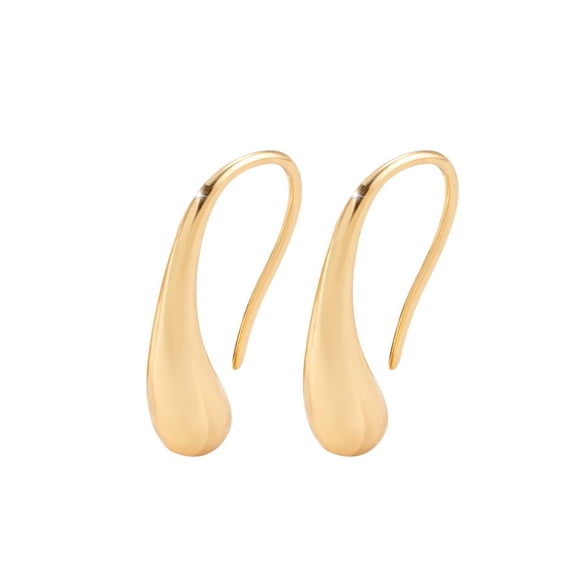 Lantuu Gold Plated Teardrop Hook Earrings, Minimalist Water Drop Dangle Earrings for Women High-Quality Plated Metal Hypoallergenic & Safe