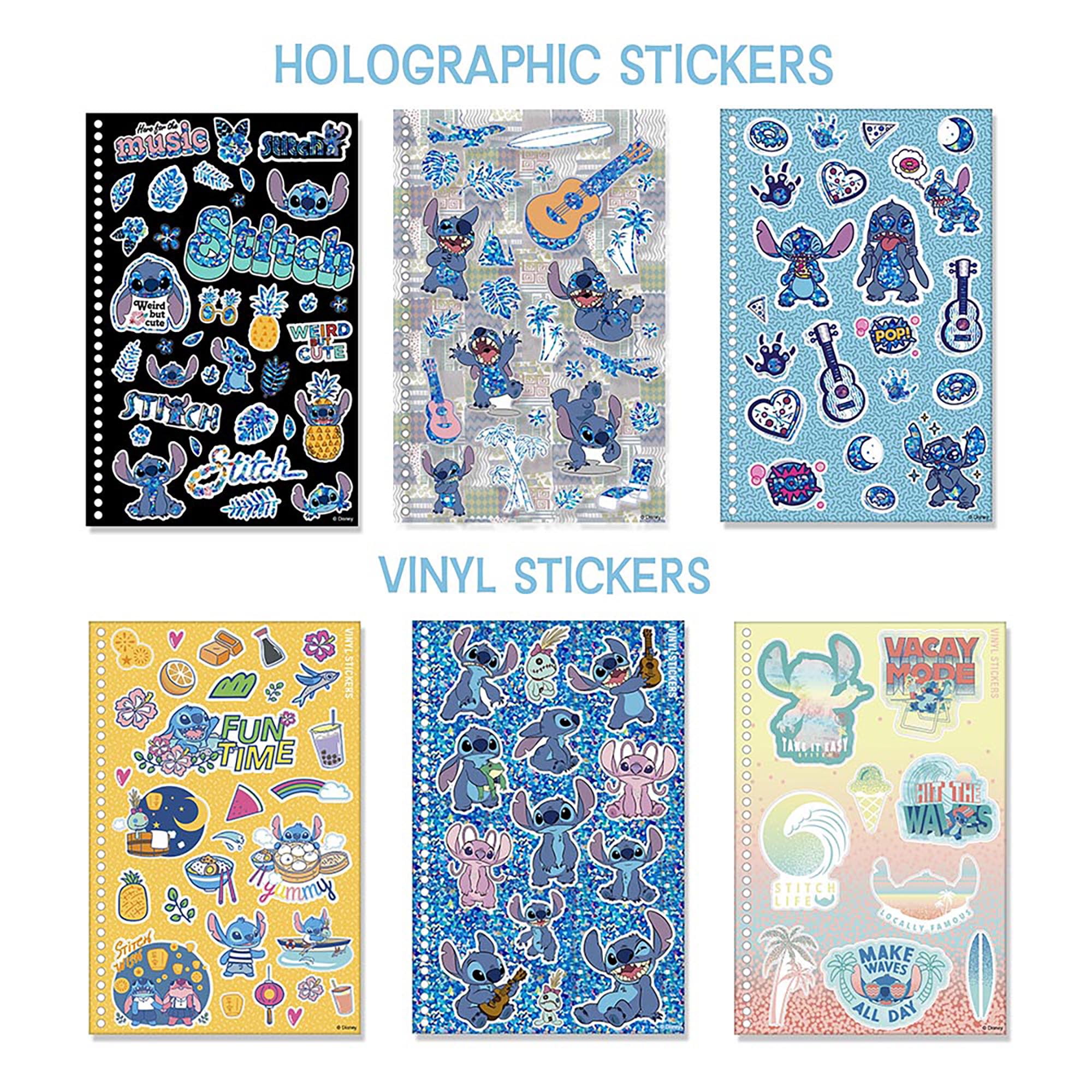 Fashion Angels: Disney Stitch - Sticker Collector Book - 1000+ Themed Stickers, Holographic-Vinyl-Colorful, 4 Tabbed Sections, Spiral Bound, Kids 8+
