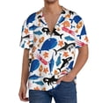 thumbnail image 3 of Wukai Cute Sea Animals Men's Casual Short-Sleeve Button Down Shirt - Lightweight Summer Dress Shirt for Daily Wear-3X-Large, 3 of 7