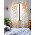 thumbnail image 3 of Orange Chrysanthemums Sheer Curtains 63 Inch Length 2 Panels Set for Living Room/Bedroom, Watercolor Flowers Country Blossom Kitchen Curtains Grommet Semi-Sheer Curtains Window Treatments 42"x63"x2, 3 of 7