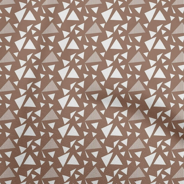 oneOone Cotton Poplin Brown Fabric Geometrical Craft Projects Decor Fabric Printed By The Yard 56 Inch Wide