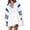 Blue, variant on Wancir Women Oversized Sweatshirts Hoodie Long Sleeve V-neck Patchwork Pleated Pullover Mini Dress Fall Outfits 2024