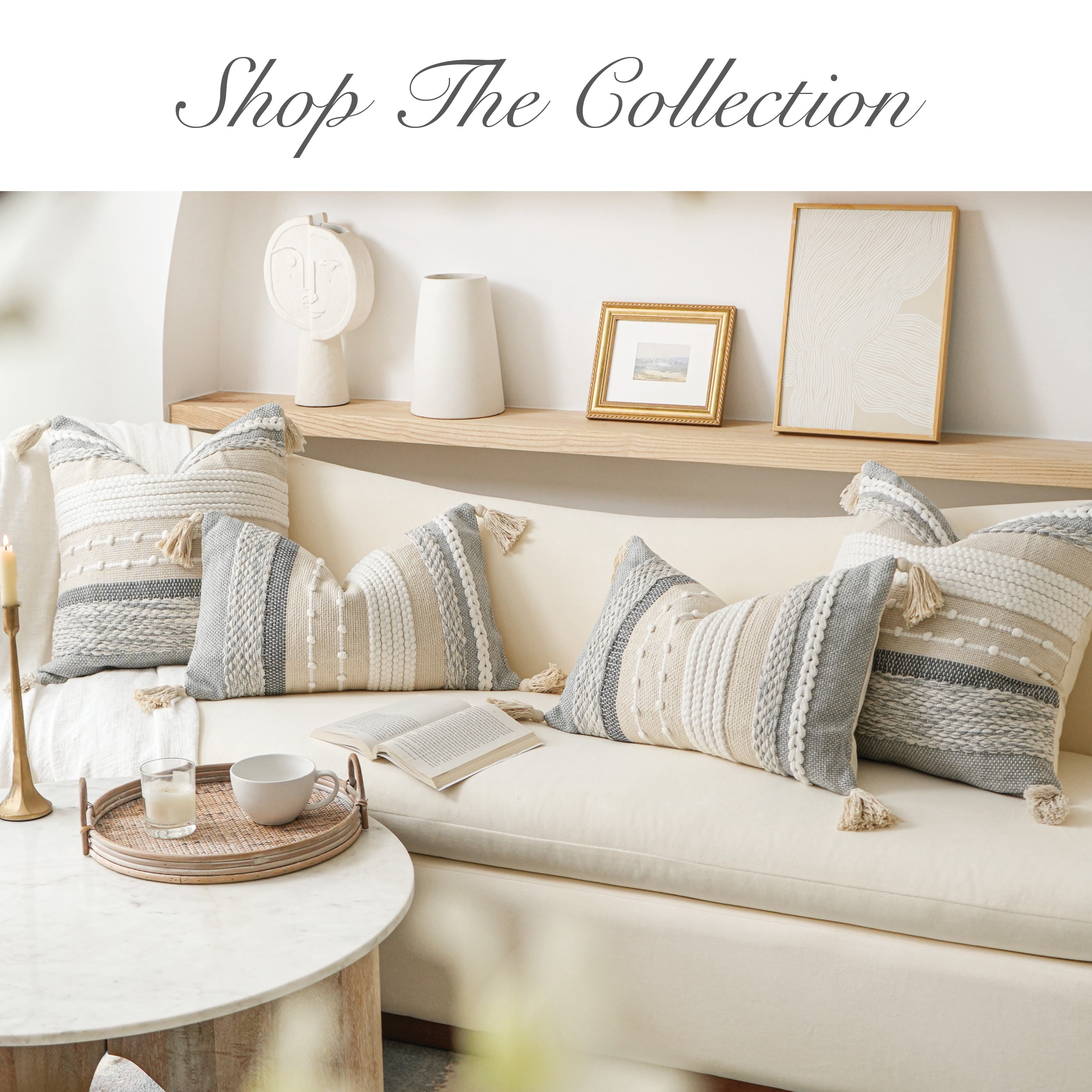 BlissBlush Gray Boho Lumbar Throw Pillow Cover 14x36 Grey Accent Long Body Lumbar Pillow for Bed Decorative Modern Bohemian Woven Textured Lumbar Pillow for Bed Cover ONLY