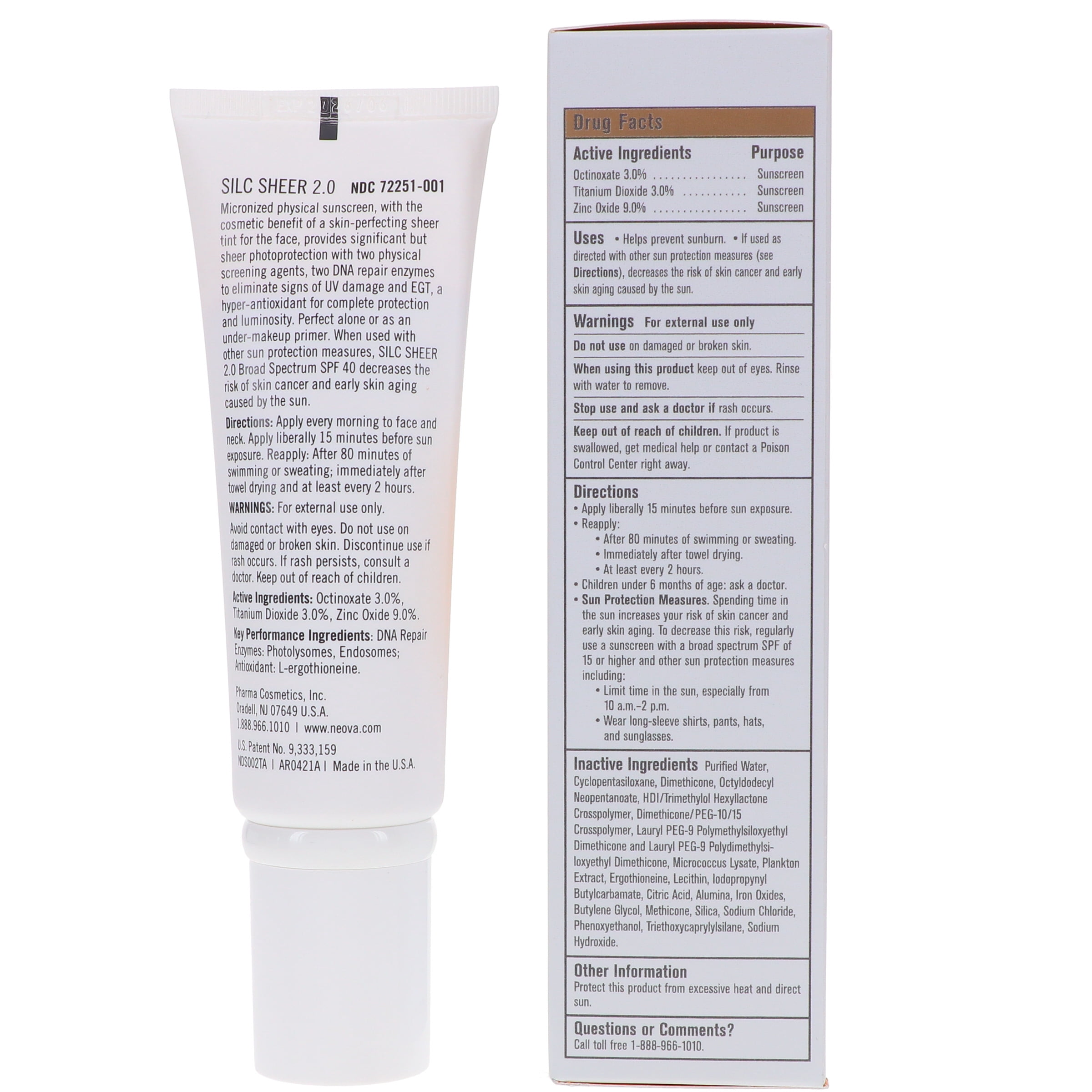 Neova DNA Damage Control Silc Sheer 2.0 SPF 40 2.5 oz