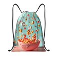 thumbnail image 1 of Xecao Floating Colorful Cereal Pattern Sports Drawstring Backpack - String Swim Gym Bag with Wet Proof Pocket for Women&Men-Medium, 1 of 6