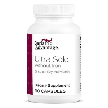 Bariatric Advantage Ultra Solo without Iron - Once-Per-Day Daily Multivitamin - For Bariatric Patients - With Thiamin, Vitamin A & More - Gluten Free - 90 Capsules
