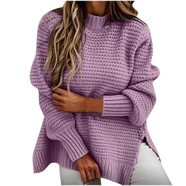 Suéteres para mujer Color sólido de moda Manga larga Pullove O-cuello Suéter informal Tops Odeerbi ODB-3