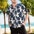 thumbnail image 1 of Camisa de manga corta para hombre, camisa hawaiana con estampado de coco Tropical y botones en la parte delantera, camisa con cuello vuelto Vintage, 1 of 7