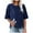 Navy, variant on Womens Summer Tops 2024 Plus Size Fashion Crew-neck Single-breasted Cotton And Linen Top Womens Plus $15 & Under
