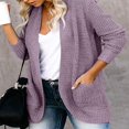 thumbnail image 1 of POINTERTECK Womens Long Sleeve Open Front Waffle Chunky Knit Cardigan Sweater Outwear, 1 of 5