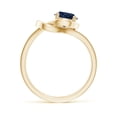 thumbnail image 2 of ANGARA Natural Solitaire 1 ct Blue Sapphire Infinity Knot Engagement Ring in 14K Yellow Gold for Women (Size-6mm) | September Birthstone, Anniversary, Jewelry Gift for Women | Natural Sapphire Ring, 2 of 11
