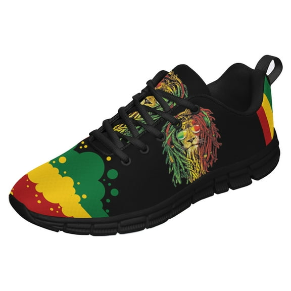 Rasta Shoes Men Women Reggae Sneakers Breathable Casual Sport Tennis Running Shoes Black Size 3.5