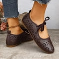 thumbnail image 4 of SuTry Women's Flat Shoes Round Toe Perforated Cut Out Slip On Breathable PU Leather Comfortable Lightweight Casual Office Daily Walking Flats(41), 4 of 9