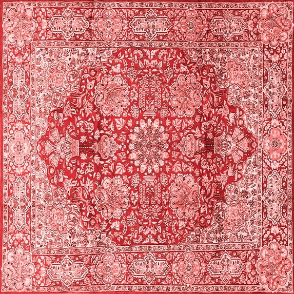 Ahgly Company Indoor Square Persian Red Traditional Area Rugs, 7' Square