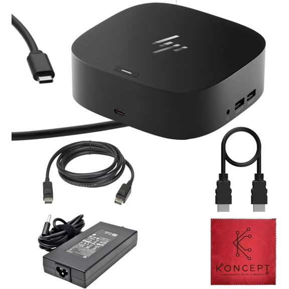 Restored HP USB-C Dock G5 5TW10AA Laptop Docking Station, Dual Monitor Dock with HDMI, 2 DisplayPort, USB-A, USB-C, Gigabit Ethernet, Audio and 120W Power Adapter (Refurbished)