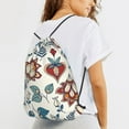 thumbnail image 6 of XMXT Unisex Drawstring Backpack for Women Men, Hand Painted Persian Print Waterproof Gym Bag String Bags for Shopping Sport Travel, m, 6 of 8