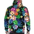 thumbnail image 7 of Wukai Colorful Flowers Print Men Hoodies Fleece Sweatshirts Long Sleeve Sweaters Pullover Fall Outfits Winter Clothes-Large, 7 of 7