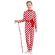 thumbnail image 5 of Disfraz de Papá Noel de Navidad para niñas, mono de baile con bastón de caramelo, traje de baile, mono completo con lazo de manga larga, 5 of 5