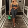 thumbnail image 2 of Women Polka Dot 2 Piece Set Strap Crop Top High Waist Capri Pants Summer Outfit, 2 of 10