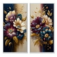 thumbnail image 2 of Designart "Bunch of Burgundy and Blue Daisies II" Daisy Framed Wall Art Set Of 2 - Red Floral Framed Wall Art Set Of 2, 2 of 7
