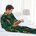 thumbnail image 6 of Daiia Peacock Feathers2 for Men's Long-Sleeved Pajama Set – Soft & Comfortable Sleepwear Button-Up Pajamas Cozy Lounge Wear-X-Large, 6 of 7