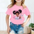thumbnail image 2 of WEAIXIMIUNG Vêtements pour Adolescentes 10-12 Ans Tendance Été Filles Mignonnes Mode Imprimé Col Rond Confortable T-Shirt Manches Courtes Été Décontracté Ample 2-4 Ans, 2 of 4