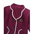 thumbnail image 5 of YONGHS Boys Girls Japanese Korean School Uniform Long Sleeves Shirt Blazer Suit with Mini Skirt Pants Tie Girls Burgundy 8-10, 5 of 7