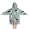 thumbnail image 2 of Corgi Dog and Flowers Blanket Hoodies for Kids 6-13YR Oversize Wearable Blanket Hoodies for Boys Girls Teens, 2 of 7