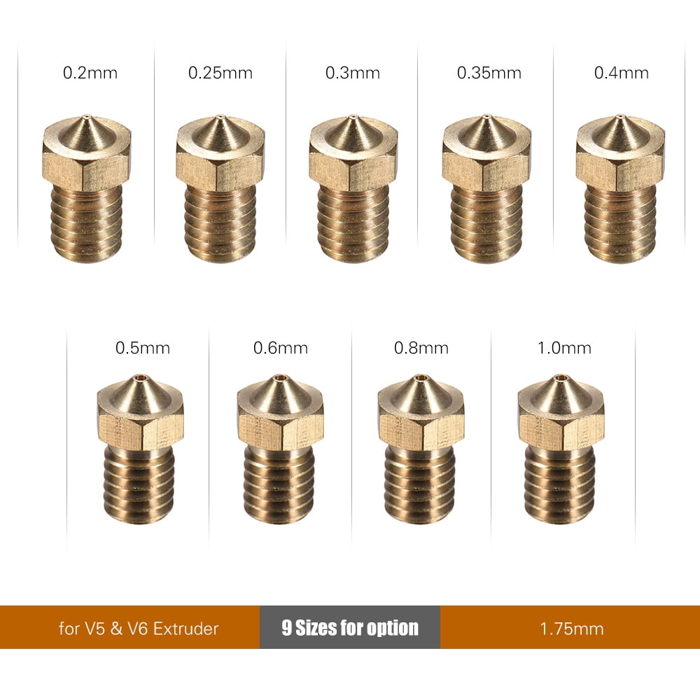 V5&V6 Brass Nozzle Print Head for Extruder 1.75mm Filament (Different