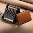 thumbnail image 2 of Estuche para tarjetas de cuero suave, sencillo, de gran capacidad, para múltiples tarjetas, para hombre, delgado, antirrobo, a la moda, 2 of 6
