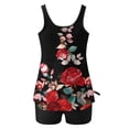 thumbnail image 4 of Nrmvnmi Tankini Swimsuits for Women 2 Piece Bathing Suits Floral Prints Round Neck Swim Tank Top with Boy Shorts Modest Swimwear Mothers Day Gifts, 4 of 6