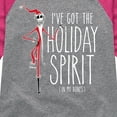 thumbnail image 3 of The Nightmare Before Christmas - Holiday Spirit In My Bones - Girls Shirt Tail Raglan, 3 of 5