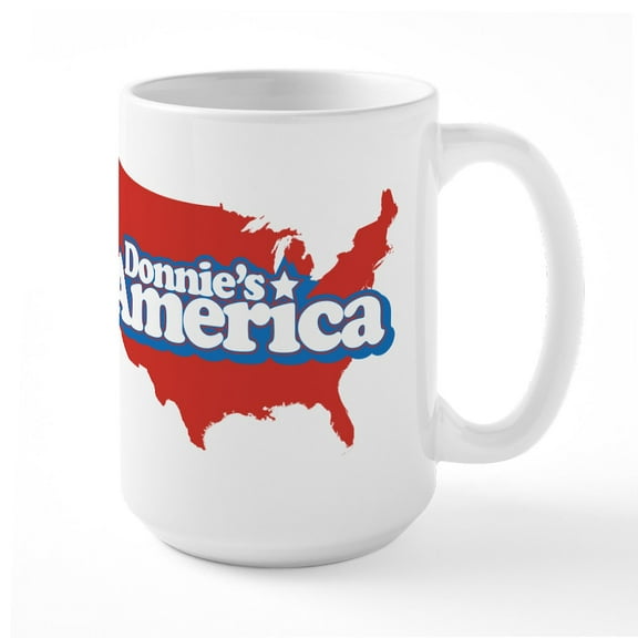 CafePress - Donnie's America Continent Large Mug - 15 oz Ceramic Large White Novelty Mug