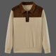 thumbnail image 5 of Ceisia Men Casual Color Block Half Zipper Lapel Pullover Long Sleeve Gift Fashion Daily Outdoor Athletic Casualwear Top, 5 of 8