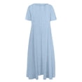 thumbnail image 4 of HomeGardon Liquidation! Robes d'Été pour Femmes 2025, Robes d'Été pour Femmes, Robe Unie Décontractée d'Été pour Femmes à Col Rond et Manches Courtes, P-XXXXXL, 4 of 4