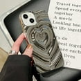 thumbnail image 5 of iPhone 13 Pro Love Heart Case, Fashion Cute Soft Silicone Electroplate Silver 3D Heart Water Ripple Bling Glitter Shockproof Women Girls Case Cover for iPhone 13 Pro, 5 of 9