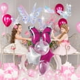thumbnail image 2 of Set de Globos de Papel Metalizado D Dywarm 6 piezas Mariposa Rosa Blanco, 2 of 8
