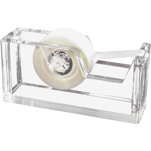 Kantek AD60 Clear Acrylic Tape Dispenser - Holds 3/4" Tape Rolls, Non-Skid Base