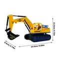 thumbnail image 3 of Excavator Toy Truck with LED Lights | Universal Directional Wheels | Construction Vehicle | Plastic Engineering Car | Yellow | 9.8x3.7x5.9 in | 1 Pack, 3 of 8