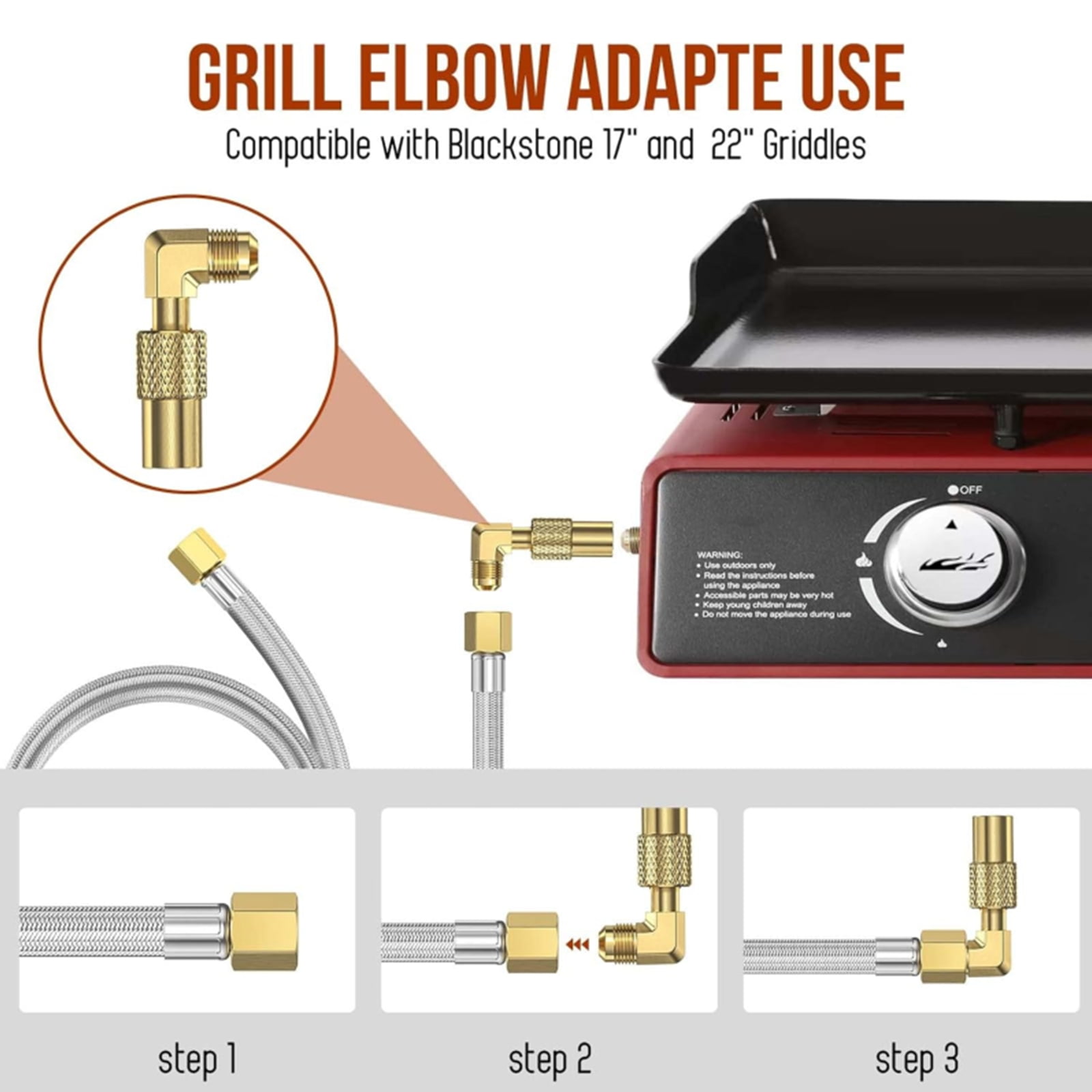 12FT Propane Adapter Hose with Regulator to 5-40lb Propane Tanks, QCC1 to 3/8 Female Flare Nut & Adapter for Blackstone Griddle 17/22'', Heater,Weber Grill Conversion Kit Replacement