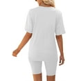 thumbnail image 4 of Dyegold 2 Piece Outfits For Women Summer Casual Oversized T-Shirt Tops Biker Shorts Set Workout Sports Tracksuit Plus Size, 4 of 6