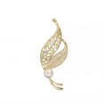 thumbnail image 1 of Leaves Brooch Pearl Flashing Diamond Corsage, 1 of 5