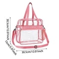 thumbnail image 3 of Clear Bag for Stadium Events, 12x6x12 inches Tote Bag with Detachable Reinforced Strap for Sports Concert and Work（Pink）, 3 of 6