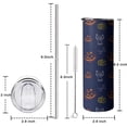 thumbnail image 5 of 20oz Halloween Doodle Icons Pattern Skinny Tumblers Stainless Steel Tumbler with Lid and Straw,Vacuum Insulated Double Wall Travel Tumbler Cups with Cleaning Brush for Coffee,Tea, 5 of 6