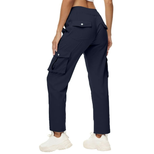 iHPH7 Joggers pour Femmes Pantalons Cargo en Molleton pour Femmes Pantalons à Séchage Rapide Femmes Pantalons Cargo pour Femmes Pantalons Taille Haute pour Femmes Pantalons de Gym Femmes Pantalons d'Extérieur Femmes Bleu Foncé m