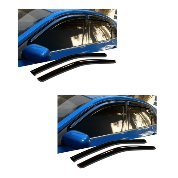 KAIHUIXING 4 Pieces - Sun Rain Wind Deflectors Door Window Visors Outside Mount Channel Style Dark Smoke Tint for Chevy for Venture,for Olds for Silhouette,for Pontiac for Montana for Trans Sport
