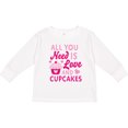 thumbnail image 3 of Inktastic Valentines Day All you Need is Love and Cupcakes Boys or Girls Long Sleeve Toddler T-Shirt, 3 of 5